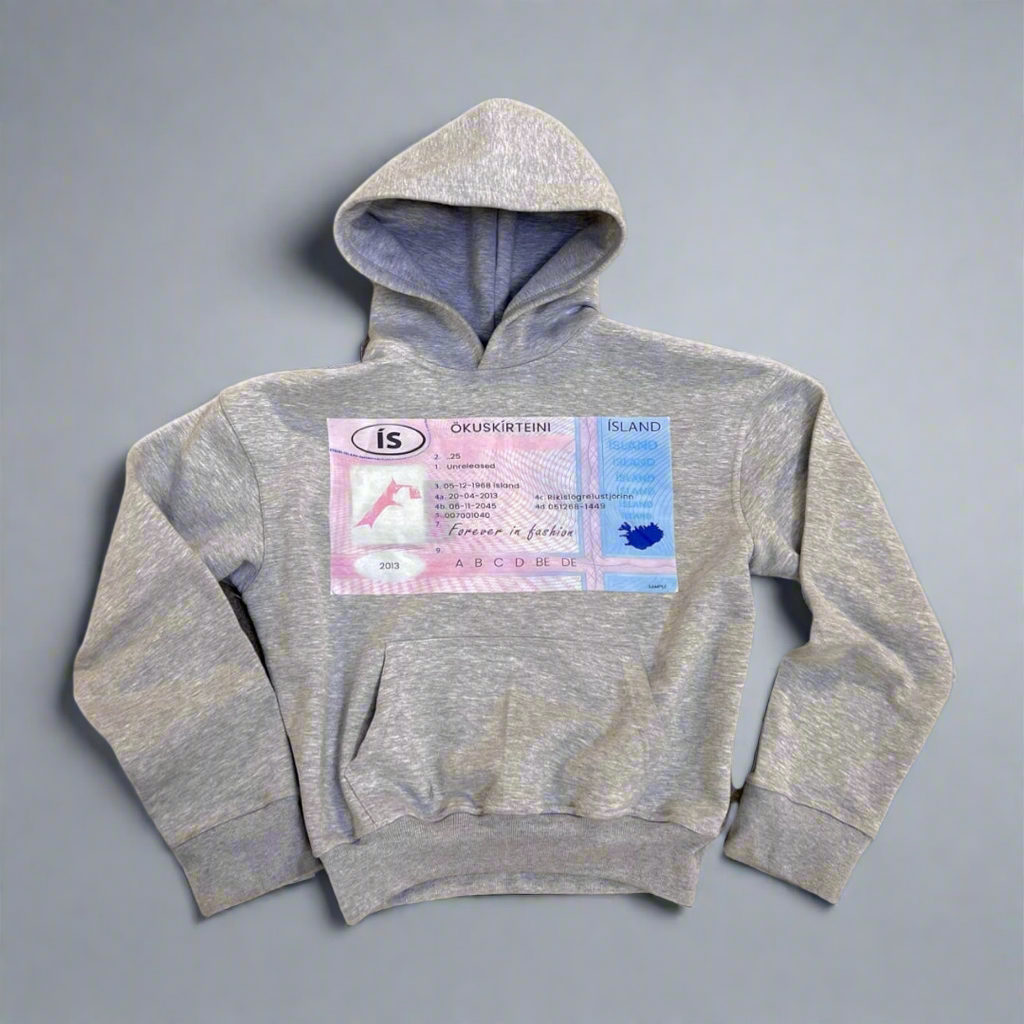 Grá hoodie cropped fit